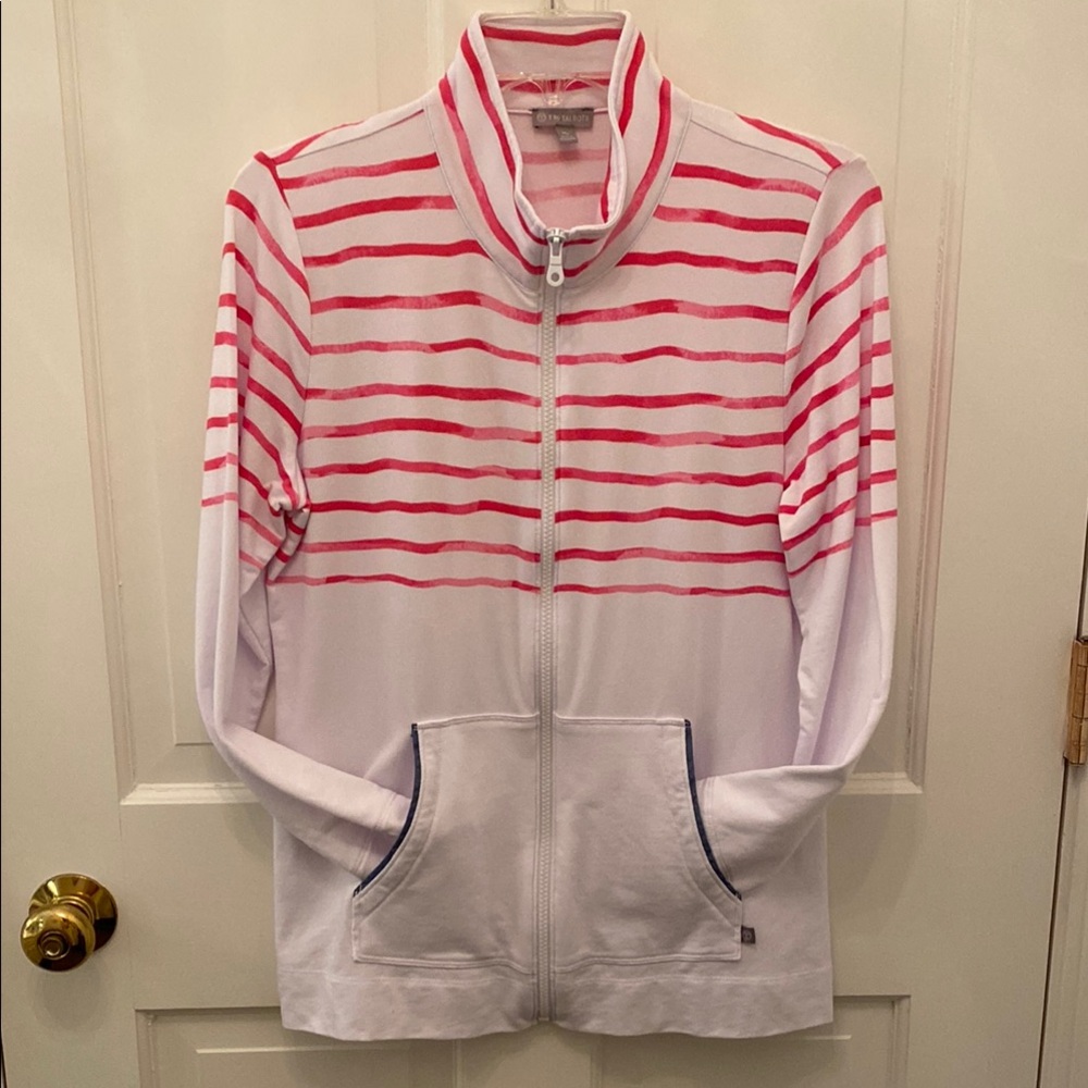 T by Talbots Pink and White Striped Jacket 🎉HP🎉
